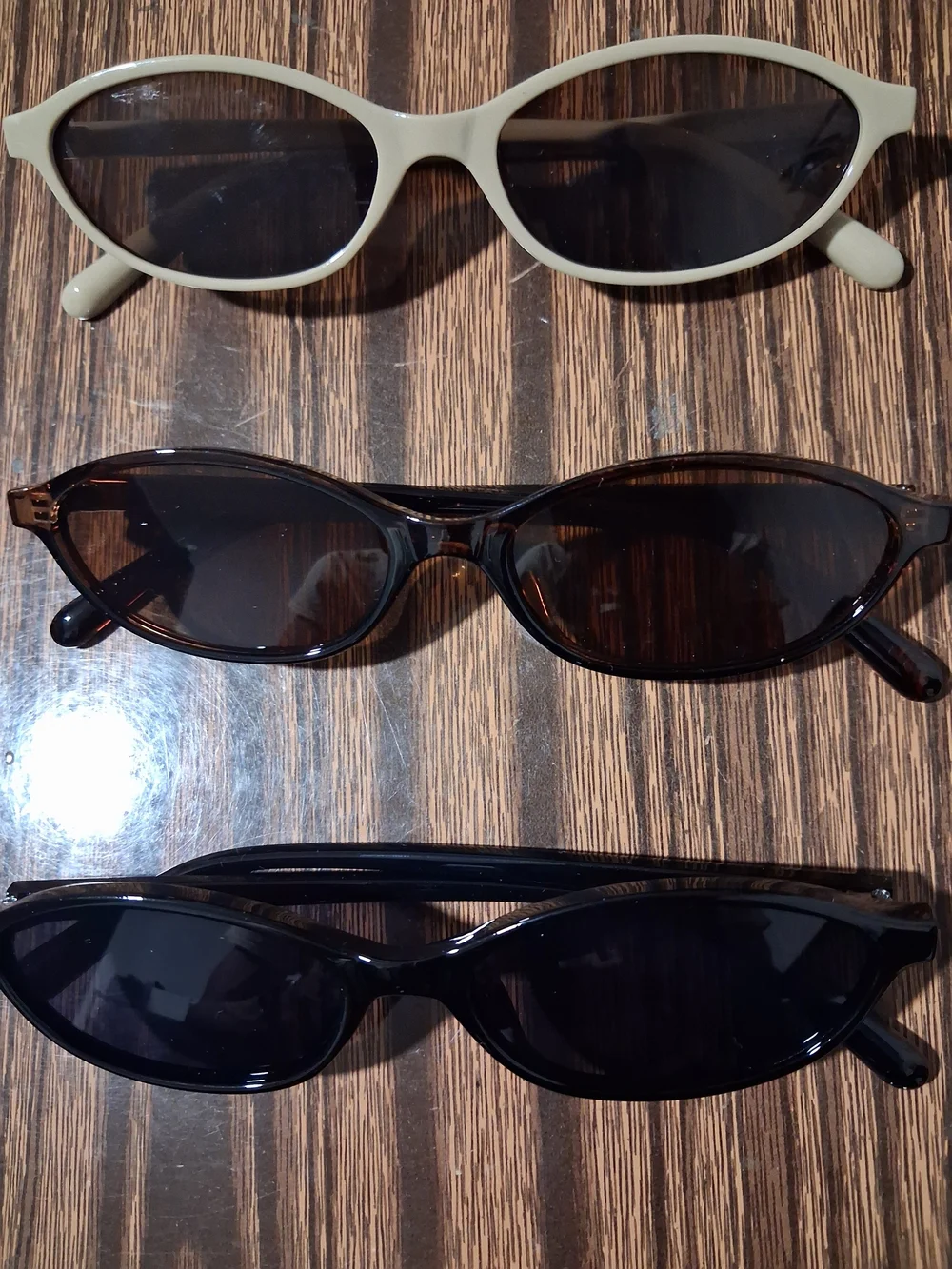 Slim Cat-Eye Sunglasses in Cream, Tortoise & Black